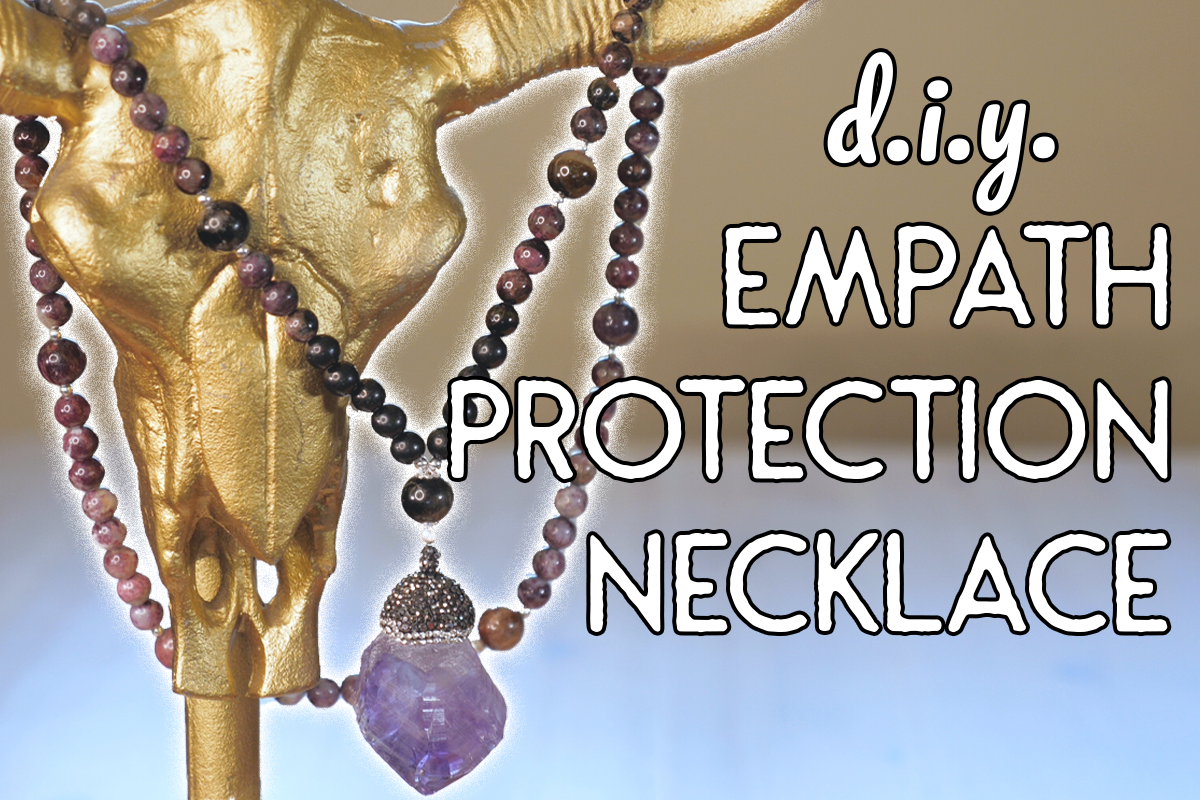 Empath Protection Necklace, Tourmaline & Amethyst Pendant